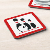 Dessous-de-verre Boule de bowling et broches personnalisées (Côté gauche)