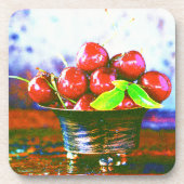 Dessous-de-verre "Boule De Fruits De Cerises" Belle Photo. Commande (Devant)