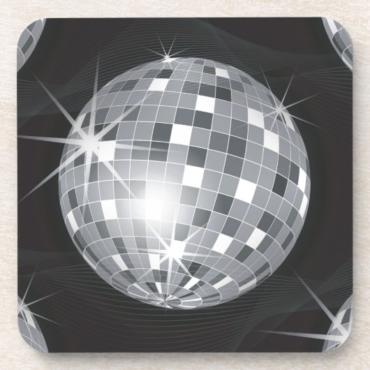 Dessous-de-verre boule disco argent (Devant)