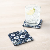 Dessous-de-verre Bouquet de fleurs aquarelle élégante bleue (Côté Droit)