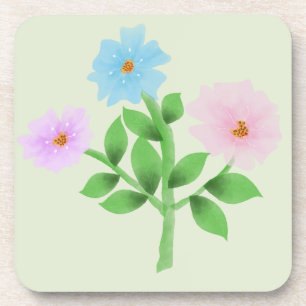 Dessous-de-verre Bouquet de fleurs sauvages à l'aquarelle éthérée -