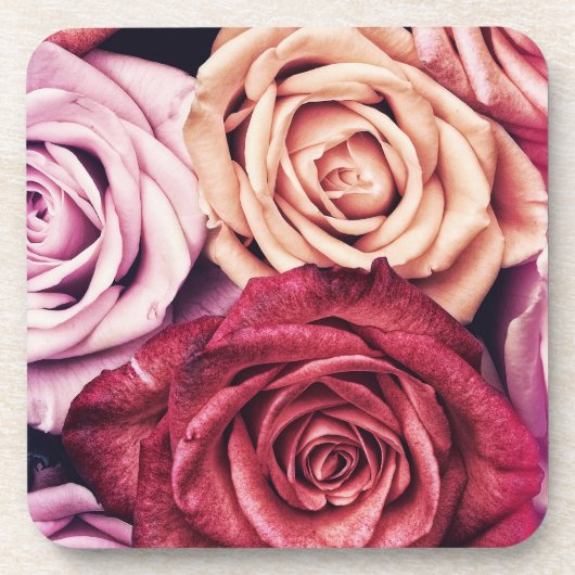 Dessous-de-verre Bouquet de roses roses (Devant)