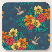 Dessous-de-verre Bouquet et colibris tropicaux (Devant)