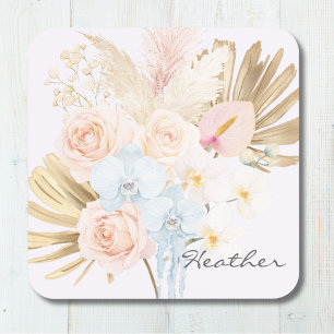 Dessous-de-verre Bouquet Floral Tropical Fleur Élégant avec Monogra