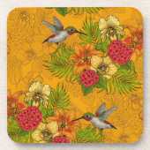 Dessous-de-verre Bouquet tropical et colibris 2 (Devant)