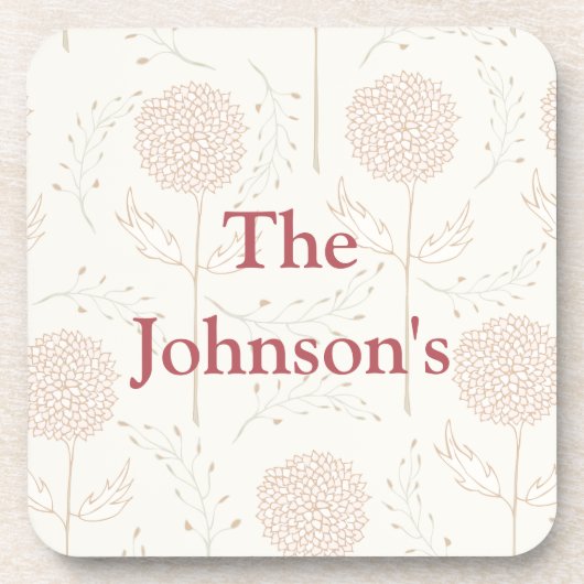 Dessous-de-verre Bourgogne et fleurs blanches (Devant)