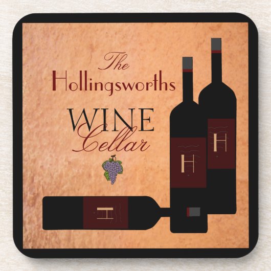 Dessous-de-verre Bouteilles de vin personnalisées (Devant)