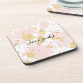 Dessous-de-verre Bouteilles en or rose pâle Abstraites (Côté gauche)