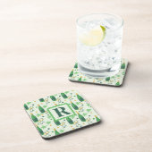 Dessous-de-verre Bouteilles Verres Chardonnay Floral Monogramme (Côté Droit)