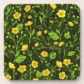 Dessous-de-verre Boutons sur noir (Devant)