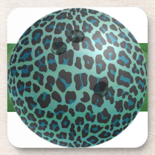 Dessous-de-verre Bowling Ball Leopard Teal