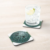 Dessous-de-verre Bowling Ball Leopard Turquoise (Côté Droit)