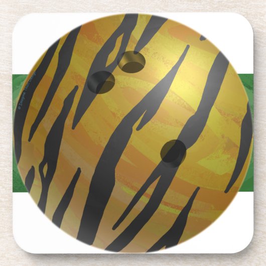 Dessous-de-verre Bowling Ball Tiger Jaune (Devant)