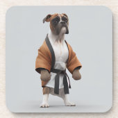 Dessous-de-verre Boxer Dog Jouer Karate, Karate Champion Boxer Dog (Devant)