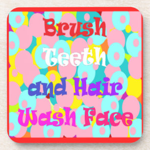 Dessous-de-verre Bracelet dents cheveux laver visage amusant enfant