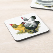 Dessous-de-verre Brahmas trois coqs (Côté gauche)
