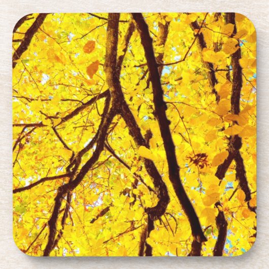 Dessous-de-verre Branches d'automne - jaune or (Devant)