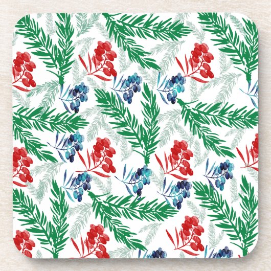 Dessous-de-verre Branches de sapin avec des baies (Devant)