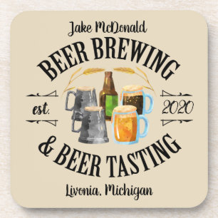 Dessous-de-verre Brassage de bière et dégustation de bière