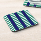 Dessous-de-verre Brayures blanches et vertes motif avec bleu marine (Côté gauche)