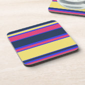 Dessous-de-verre Brayures rose, jaune et bleue (Côté gauche)