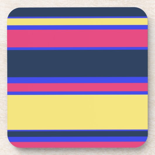 Dessous-de-verre Brayures rose, jaune et bleue (Devant)
