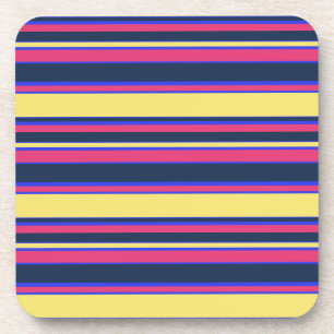 Dessous-de-verre Brayures rose, jaune et bleue