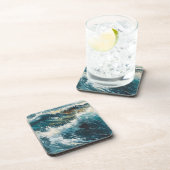 Dessous-de-verre Breaking Beach Waves thème Peinture (Côté Droit)