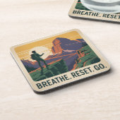 Dessous-de-verre Breathe. Reset. Go. (Côté gauche)