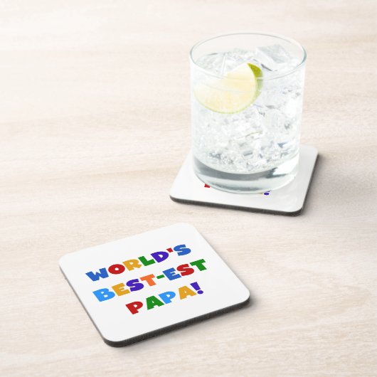 Dessous-de-verre Bright Colours World's Best Papa Tshirts and Gifts (Côté Droit)