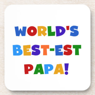 Dessous-de-verre Bright Colours World's Best Papa Tshirts and Gifts