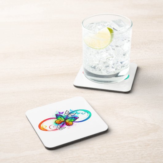 Dessous-de-verre Bright infinity with rainbow butterfly (Côté Droit)