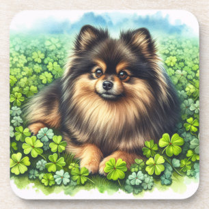 Dessous-de-verre Brindle Pomeranian Shamrock