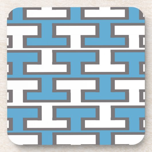 Dessous-de-verre Briques bleu-clair et blanches modernes (Devant)