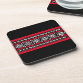 Dessous-de-verre Broderie rouge (Côté gauche)