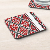 Dessous-de-verre Broderie rouge ukrainienne (Côté gauche)