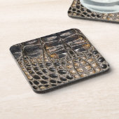 Dessous-de-verre Brown American Alligator Skin Leather Print (Côté gauche)