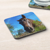 Dessous-de-verre Brown et crème Couleur Cheval bleu ciel (Côté gauche)