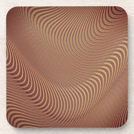 Dessous de verre Brown Wavy Abstrait (Devant)