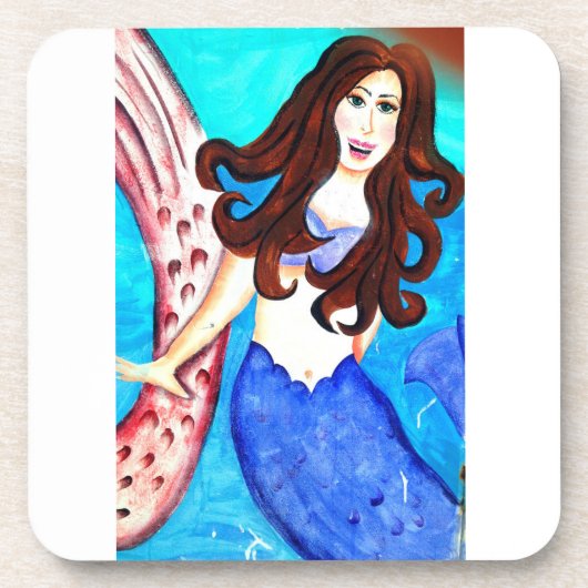 dessous de verre brunette mermaid (Devant)