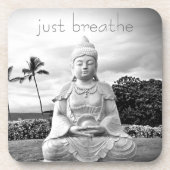 Dessous-de-verre Buddha Hawaii noir et blanc Photo Breathe (Devant)
