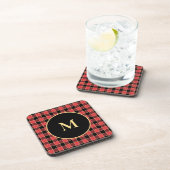 Dessous-de-verre Buffalo Check Motif Monogramme Couleurs personnali (Côté Droit)