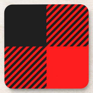 Dessous-de-verre Buffalo Check Rouge et Noir Lumberjack Plaid Decor