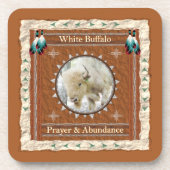 Dessous-de-verre Buffle blanc - Prière et Abondance Dessous de verr (Devant)