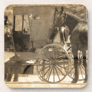 Dessous-de-verre Buggy Avant Le Cheval, Amish Ramenez Le Nouveau Ch
