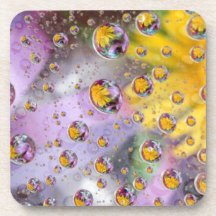 Dessous-de-verre Bulles abstraites avec des fleurs. Crédit : Nancy