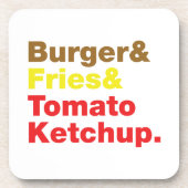 Dessous-de-verre Burger & Fries & Tomato Ketchup. (Devant)