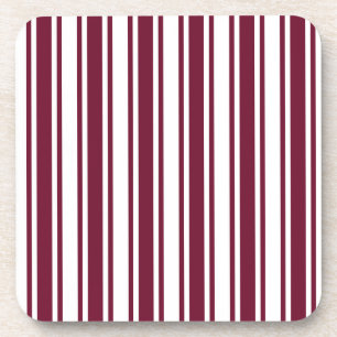 Dessous-de-verre Burgundy rouge et blanc bonbons rayures