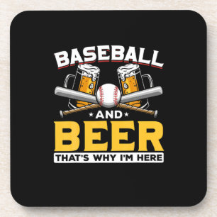Dessous-de-verre Buveur de bière Baseball Humour de bière Anniversa