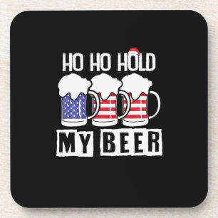Dessous-de-verre Buveur de bière Ho Ho Tenez ma bière USA Anniversa